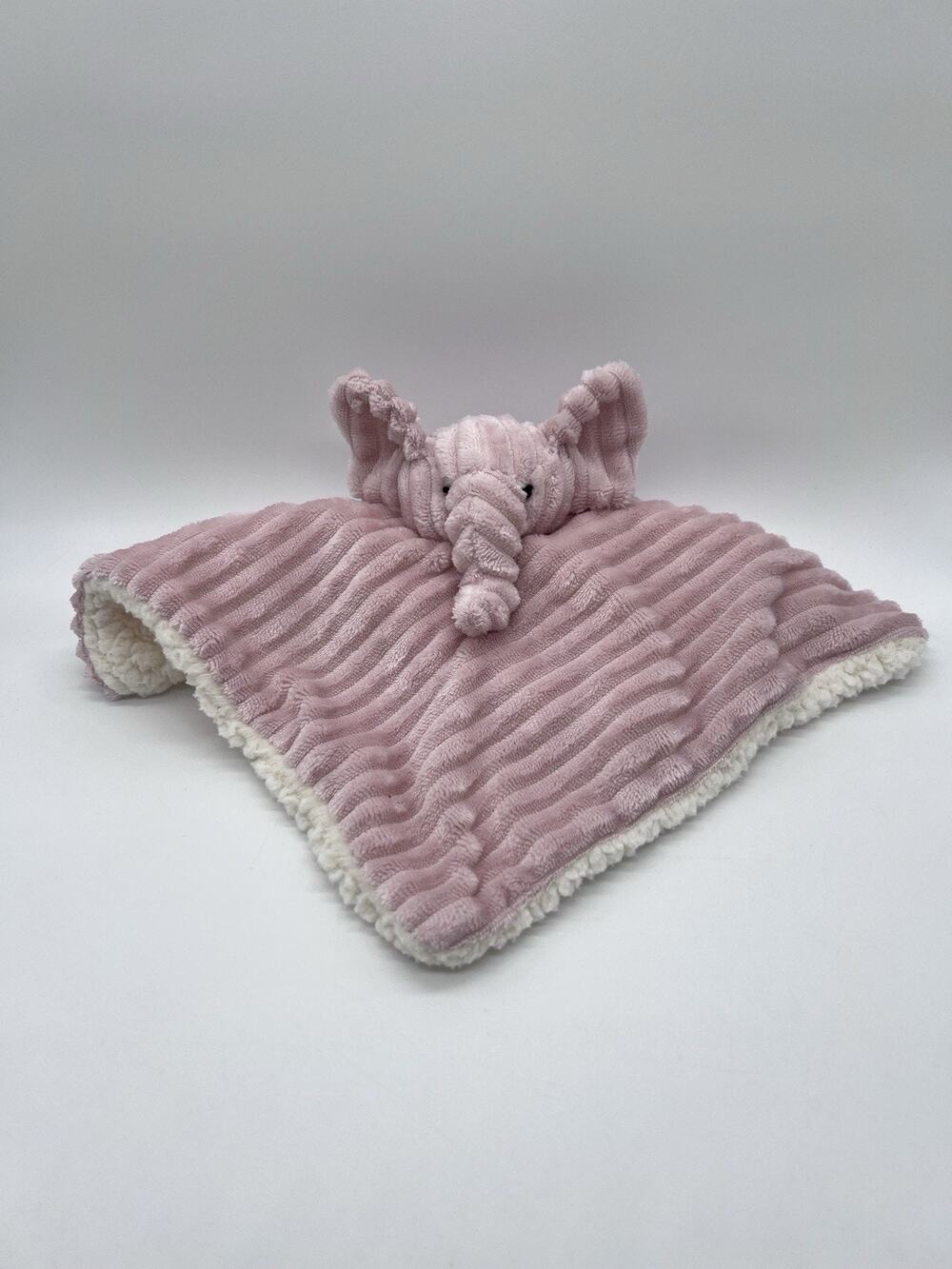 Mon Lapin Elephant Security Blanket Rose Mauve Corduroy Ribbed Lovey Pink